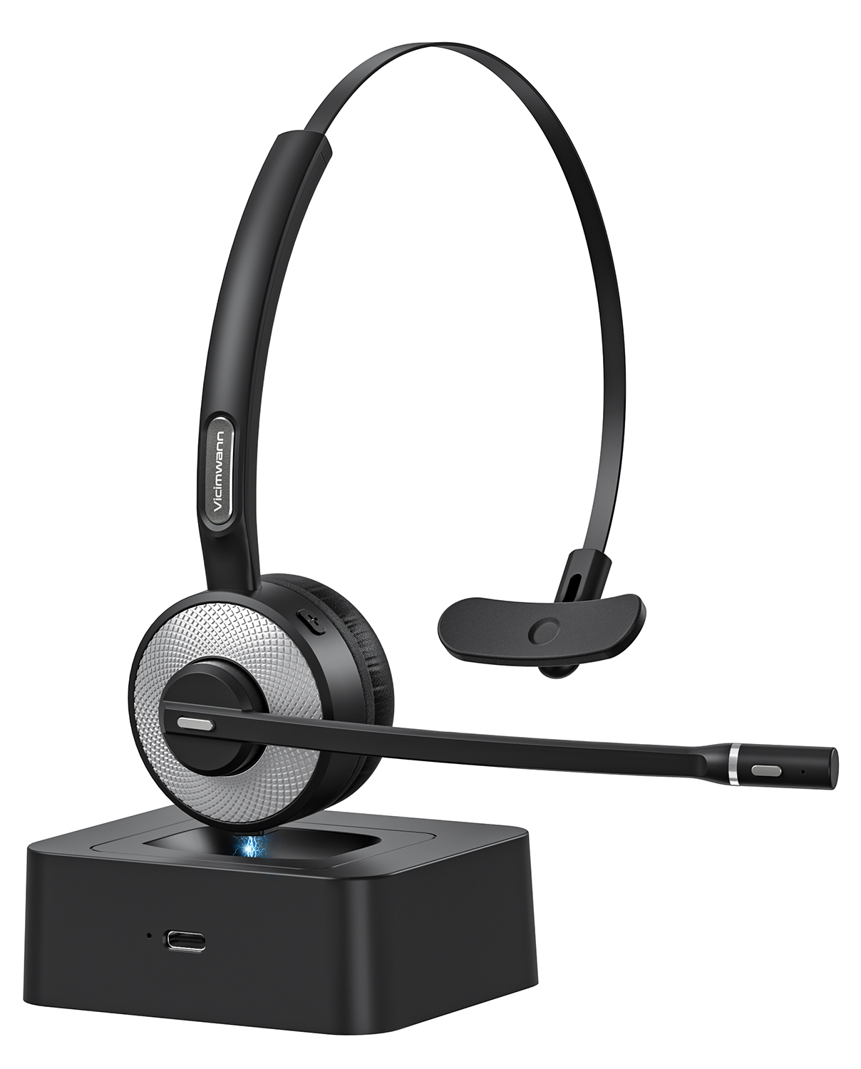 Bluetooth Headset, Wireless Headset with Mic for Work, Computer Headset with Mic